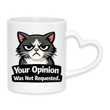 Salty Cat Attitude Tee - Mug with Heart-Shaped Handle - white - Right