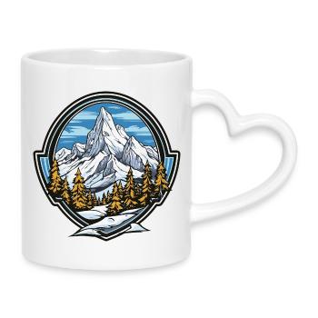 Mountains Landscape - Mug with Heart-Shaped Handle - white - Right