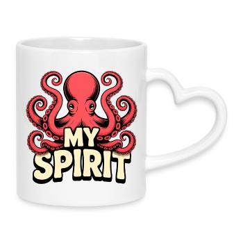 Oktopus Spirit - Tasse mit Herzhenkel - Weiß - Rechts