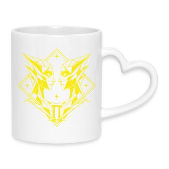 Gémeaux – Dualité et Équilibre - Mug avec anse en forme de cœur - blanc - Droite