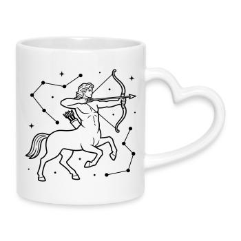 Signe du Sagittaire - Mug avec anse en forme de cœur - blanc - Droite