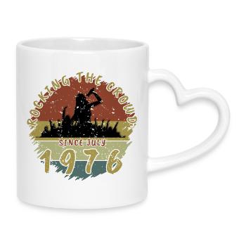 50e anniversaire Faire vibrer la foule SNG 07/1976 - Mug avec anse en forme de cœur - blanc - Droite