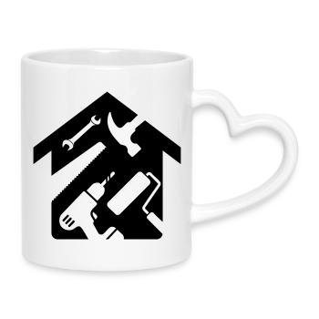 House Renovation Tool Handyman - Mug with Heart-Shaped Handle - white - Right