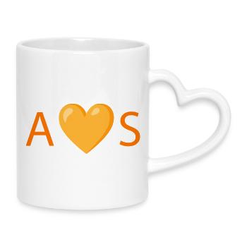 Forme de cœur audacieuse avec motif de lettrage - Mug avec anse en forme de cœur - blanc - Droite
