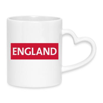 England Colored National Flag Design - Mug with Heart-Shaped Handle - white - Right