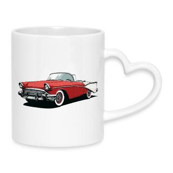 Vintage Cabrio Design - Tasse mit Herzhenkel - Weiß - Rechts