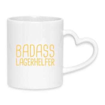 Camp Helper Badass - Mug with Heart-Shaped Handle - white - Right