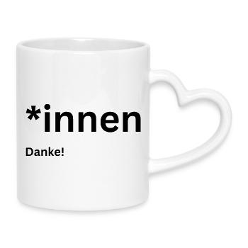 Pro Gendern - Tasse mit Herzhenkel - Weiß - Rechts