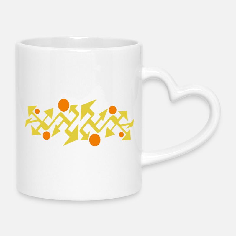 Motif abstrait de Cean - Mug avec anse en forme de cœur - blanc