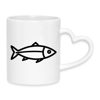 Hering - Tasse mit Herzhenkel - Weiß - Rechts