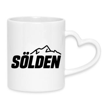 Sölden - Souvenir Design - Mug with Heart-Shaped Handle - white - Right