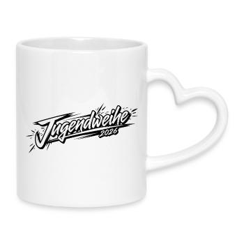 Jugendweihe 2026 - Tasse mit Herzhenkel - Weiß - Rechts