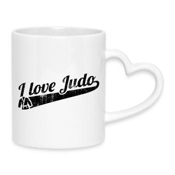 Ich liebe Judo - Tasse mit Herzhenkel - Weiß - Rechts