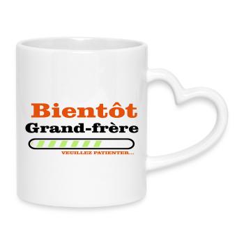 Bientôt grand frere - Mug avec anse en forme de cœur - blanc - Droite