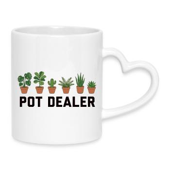 Jungle urbaine : votre dealer local de cannabis - Mug avec anse en forme de cœur - blanc - Droite