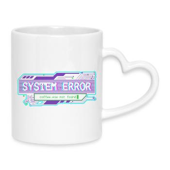 Erreur système – coffee.exe non trouvée - Mug avec anse en forme de cœur - blanc - Droite