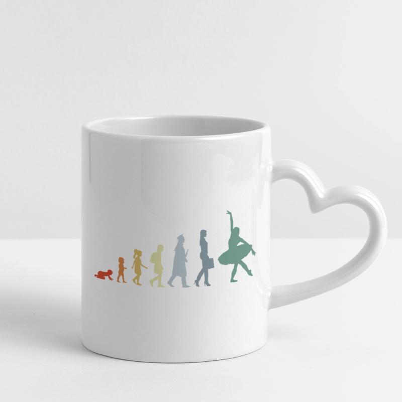 Vintage ballet dancer Evolution Mug with Heart-Shaped Handle