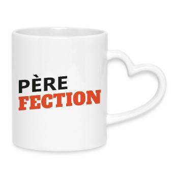 Father Fection Personalized Humor Gift - Mug with Heart-Shaped Handle - white - Right