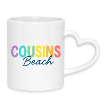 Cousins Beach – Colorful Summer - Tasse mit Herzhenkel - Weiß - Rechts