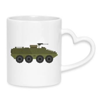 Military tank - Mug with Heart-Shaped Handle - white - Right