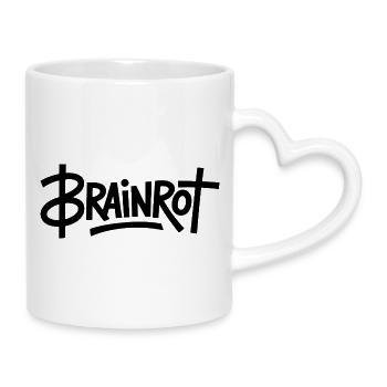 Brainrot - Funny Gen Alpha Memes - Mug with Heart-Shaped Handle - white - Right