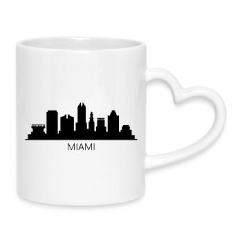 Miami Skyline - Mug avec anse en forme de cœur - blanc - Droite