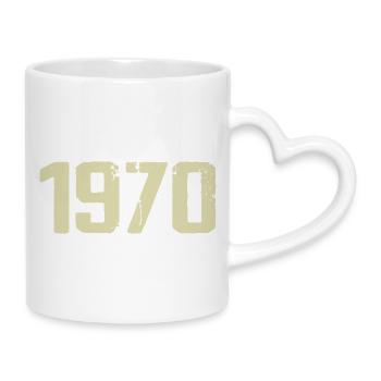 Jubiläum 1970 - Tasse mit Herzhenkel - Weiß - Rechts