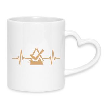 Carpenter Carpenter Guild Sign Heartbeat - Mug with Heart-Shaped Handle - white - Right