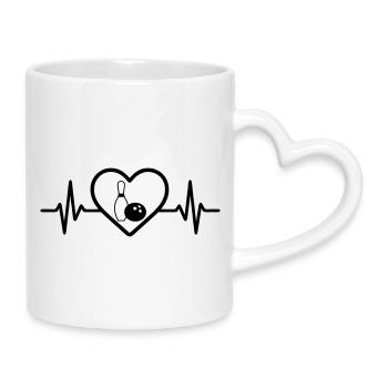 Bowling Heart Leisure - Mug with Heart-Shaped Handle - white - Right