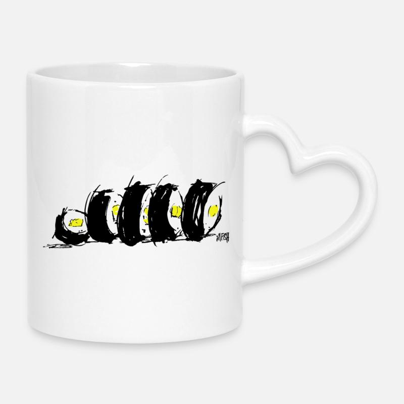 Roll in Love 1 - Mug with Heart-Shaped Handle - white