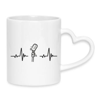 Micro Rétro Chant Musique Rythme Scène Cœur - Mug avec anse en forme de cœur - blanc - Droite