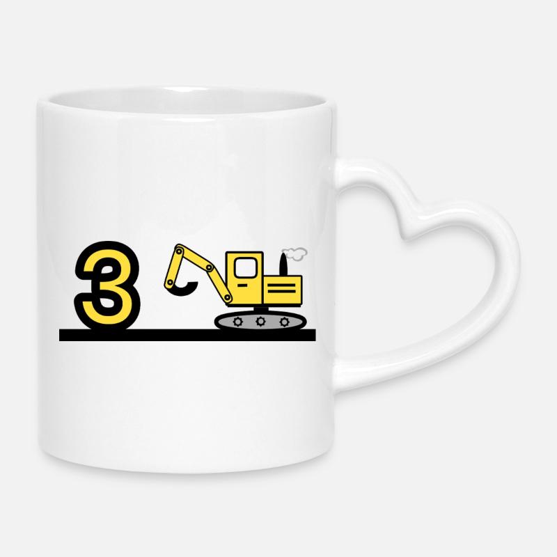 Excavator - Mug with Heart-Shaped Handle - white