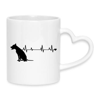 Hund - Tasse mit Herzhenkel - Weiß - Rechts
