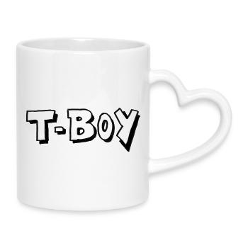 T-Boy Transboy LGBTQ Pride - Illustration - Tasse mit Herzhenkel - Weiß - Rechts