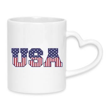 Collège États-Unis Police Rouge Blanc Bleu Étoiles Et Rayures - Mug avec anse en forme de cœur - blanc - Droite