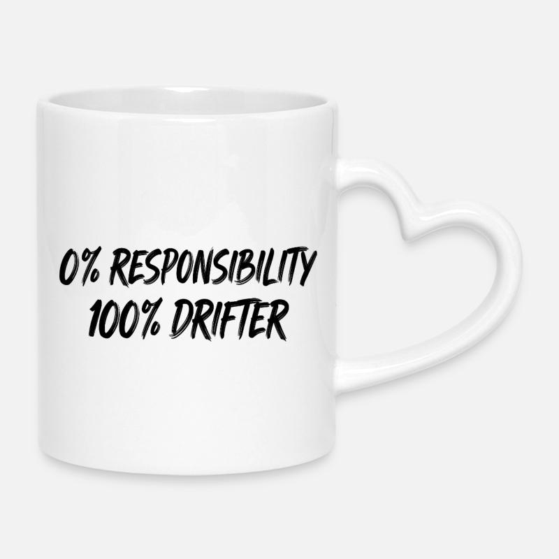 0 % Responsabilité 100 % Vagabond - Mug avec anse en forme de cœur - blanc
