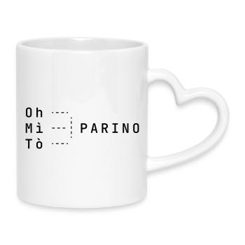 OH MÌ TÒ das Parino-T-Shirt - Tasse mit Herzhenkel - Weiß - Rechts