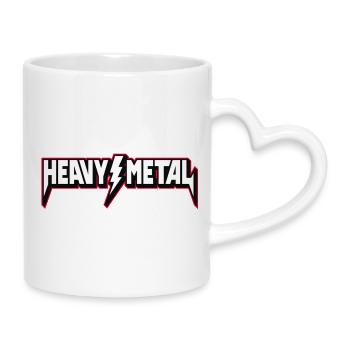 Heavy Metal 3D Logo - Mug with Heart-Shaped Handle - white - Right
