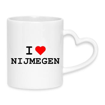 Ich liebe Nimègue - J’aime Nimègue - Mug avec anse en forme de cœur - blanc - Droite