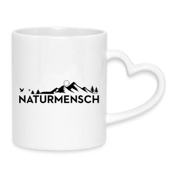 Nature Homme Montagnes Forêt Randonnée - Mug avec anse en forme de cœur - blanc - Droite
