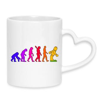 Brique de serrage Evolution Humanity Brique cloutée - Mug avec anse en forme de cœur - blanc - Droite