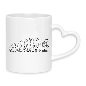 Brique de serrage Evolution Humanity Brique cloutée - Mug avec anse en forme de cœur - blanc - Droite