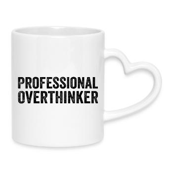Professioneller Überdenker - Tasse mit Herzhenkel - Weiß - Rechts