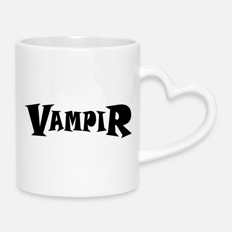 Vampire - Mug with Heart-Shaped Handle - white