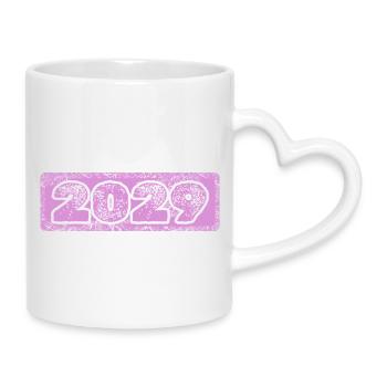 Year 2029 - Mug with Heart-Shaped Handle - white - Right