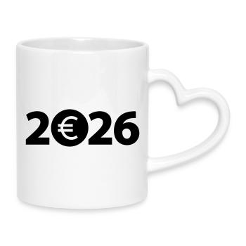 Euro 2026, Billionaire, Millionaire, Profit - Mug with Heart-Shaped Handle - white - Right