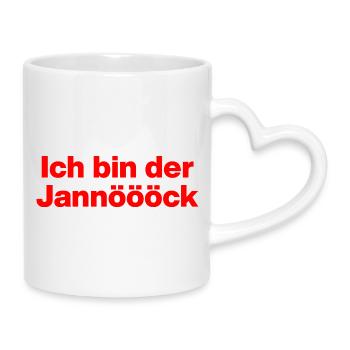 Je suis Jannick, Malle, Saufen, JGA, Janöööck - Mug avec anse en forme de cœur - blanc - Droite