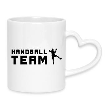 Handball Team Silhouette - Mug with Heart-Shaped Handle - white - Right