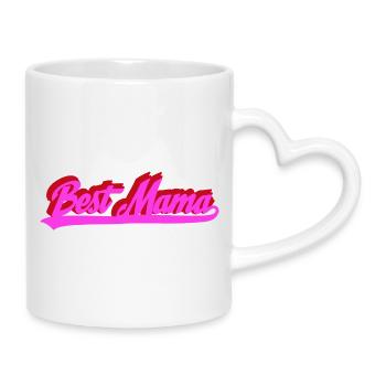 Meilleure typographie rétro Bold de Mama - Mug avec anse en forme de cœur - blanc - Droite
