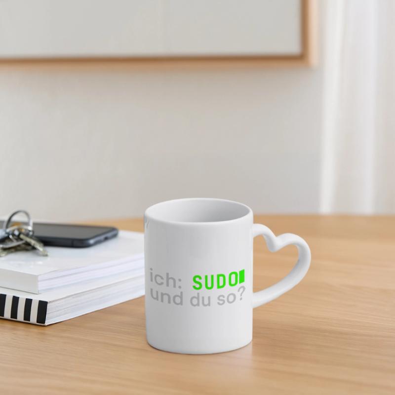 ich: SUDO und du so? Linux Spruch - Programmierer Tasse mit Herzhenkel